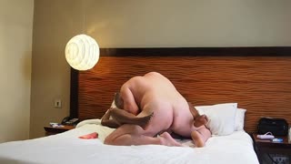 Sexy ebony MILF BlackSwan takes rough pounding in hotel room