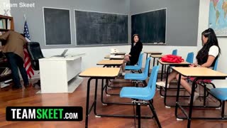 Naughty Teacher Leads WILD Classroom Threesome!