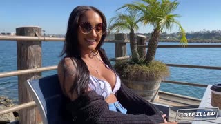 Zoey's tight pussy filled completely with thick white cock cream