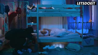 ivy maddox and stacy crystal give thief hardcore anal threesome pounding