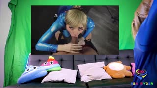 blonde cosplay slut chokes on huge cock then gets roughly fucked hardcore