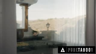 delivery guy tricks petite penelope woods into rough deepthroat and hard pounding for her first time ever