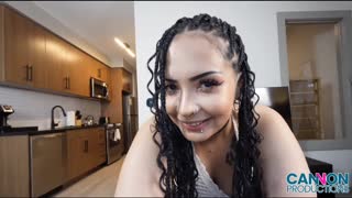 Big booty mixed babe sunny bunny slams down on boyfriend's huge cock