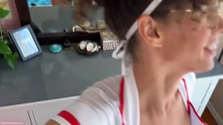 nurse milf in costume drops by for halloween anal creampie pounding