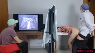 Cuckold drags wife to secret gyno for wild ultrasound exam!