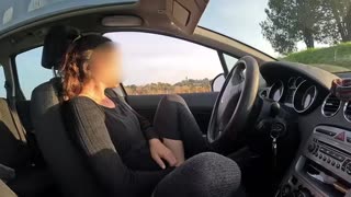 Skinny alternative babe convinces stranger to finger her dripping pussy outdoors