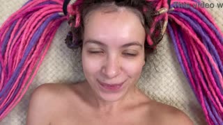 POV fucking alternative girl missionary with facial cumshot on her ponytail