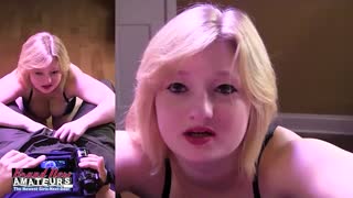 Busty carina bionda fragola Faith Hope gola profonda un grosso cazzo duro