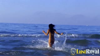 mysterious beach tryst big tits brunette dolce elektra rides leo cowgirl missionary doggy cumshot