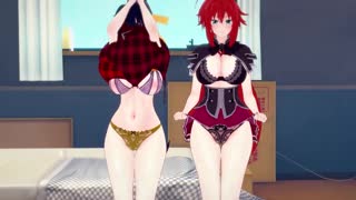 Rias en Akeno krijgen het hard in de bibliotheek! HSDXD NTR Waanzin 2 Volledige Film