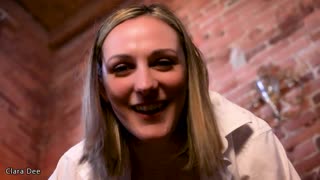 clara dee straps on huge toy for pov pegging and pussy eating in vr femdom