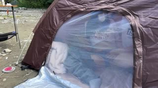 Camping Surprise: Amateur Babe's Outdoor Tent Blowjob and Action