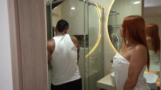 busty redhead craving dick calls sexy neighbor to fix her pipes