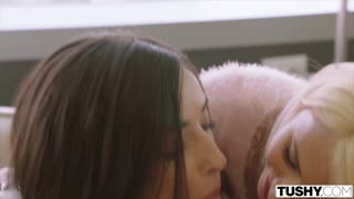 Vixenplus stud deeply penetrates and gapes his sugar baby and her best friend in intense threesome