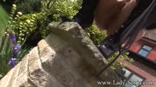 Lady Sonia's Thrilling Piss Release in Sultry Summer Heat
