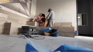 Construction Mason Pounds Bosses Hard Without Removing His Uniform