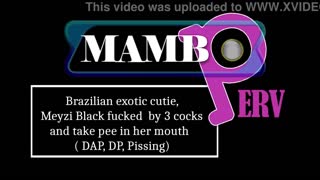 Brazillian Meyzi Black endures DAP DP piss ATM with BBC gangbang