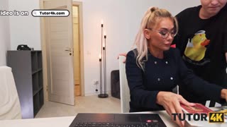 TUTOR4K. Furious MILF Tutor in Stockings Takes Two Cocks to Calm Her Rage