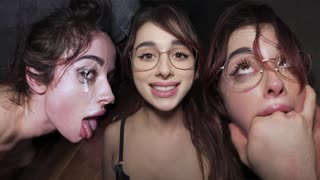 DADDY'S FLOOR LICKING SLUT - She Took Cum Straight in Her Eyes!