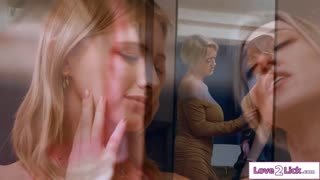 Big Tits Milf Cougar Tongues Shaved Teen 18+ Pussy in Lesbian Licking