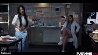 shemale scientist grows futa cock infects lab fucks russian girl creampie