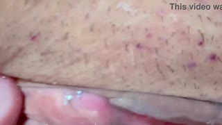 amateur shaved pussy closeup after 106 days of fucking