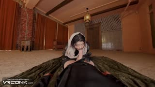 VR Conk: Brunette Chani in uniform acteert in Dune cosplay parodie pt.3