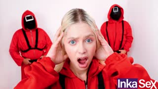 squid game parody where brazilian vivian lola takes anal punishment for disobeying the bosses