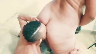 threesome bareback with penelope olsen, tits drenched in hot cum