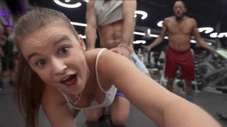 she sneaks a quick gym hookup but her boyfriend catches the cheating 18+ babe in action