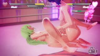 Lesbian pussy fingering squirt battle