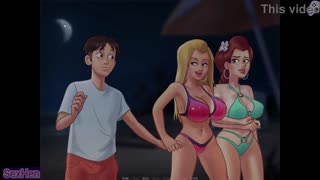 बूम! समरटाइम सागा एप३: थ्रीसम गांड काउगर्ल राइड मास्टरबेशन