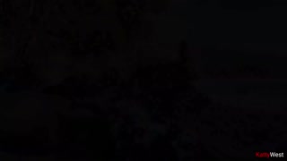 Ing Pantai, Ayu Brunette Kurus Weruh Dick Flashing Umum, Nyekel, lan Bantu Cumload Gedhe Njaba