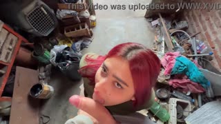 デカ尻女が車修理工場で借金返済フェラと激ハメ