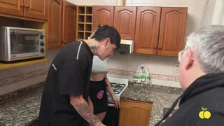 tightwad hubby skips the tip so busty latina prostitute drains my big cock instead