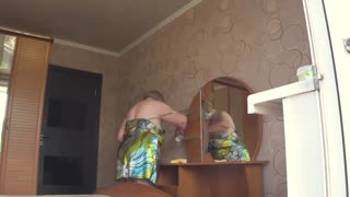 Neighbor Peeks at Chubby Milf's Curvy Body Display