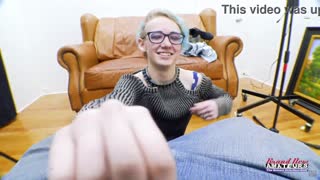 Petite Blue Haired Babe Fingers Twat And Sucks Juicy Big Cock