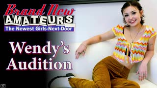 Petite brunette Wendy delivers blowjob and rimjob to juicy hard cock