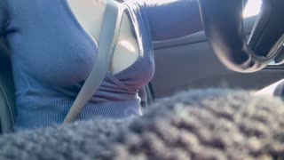 Italian big tits milf Artemisia Love cruises with juicy boobs bouncing out 🍒🚗