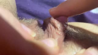 Can you handle this big clit throbbing to orgasm up close?