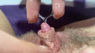 Can you handle this big clit throbbing to orgasm up close?