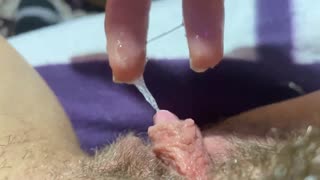 Can you handle this big clit throbbing to orgasm up close?