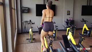 after that sweaty workout she whispers gimme your cock and cum now!