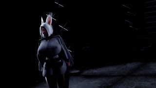 Kurvinska zeka devojka prima vučje čvorište duboko u pasjem stilu za razmeštaj