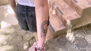 slutty blonde fights boyfriend then sucks stranger on beach till public cumshot