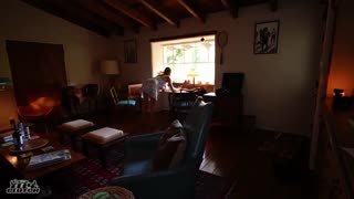 Slut rides big cock begging for deep creampie load