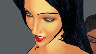 animated threesome with big ass babe in doggystyle action