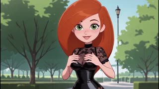 Καμπυλωτή Κοκκινομάλλα 3D Hentai Μεγαλόστηθη σε Μαύρο Εσώρουχο Δοκιμή AI