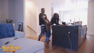 petite black amateur welcomes dick deep for creampie celebration