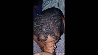 He blasted cum on her lips and she slurped every drop